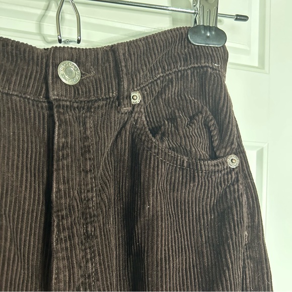 ZARA HIGH RISE WIDE LEG CORDUROY PANT IN BROWN SIZE 2 - Picture 3 of 11